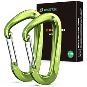 Brotree Schwerlast 12KN Schraubkarabiner, Grün, 2 Stück
