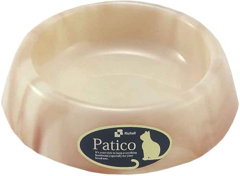 Richell Patico Cat Dish, Small, Tan Marble