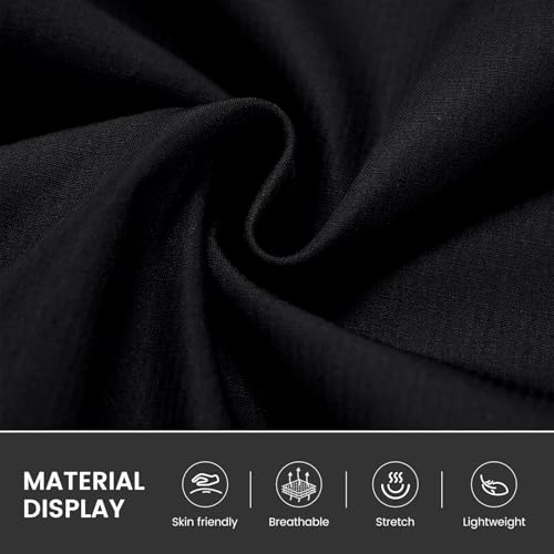 Wirltte Men's Bomber Jacket Lightweight Casual Windbreaker Black M - Image 5
