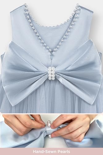 TUTULAND Tutu Dress for Girls - Toddler Tulle Dress Blue Sleeveless Flower Girls Dress for Wedding Birthday Photo Prop - Thumbnail 4
