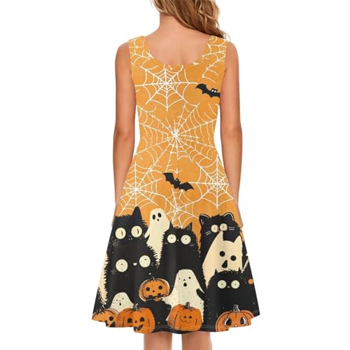 Image of Women Stylish Tank Dresses Sleeveless Round Neck Midi Casual Dress with Pocket for Summer