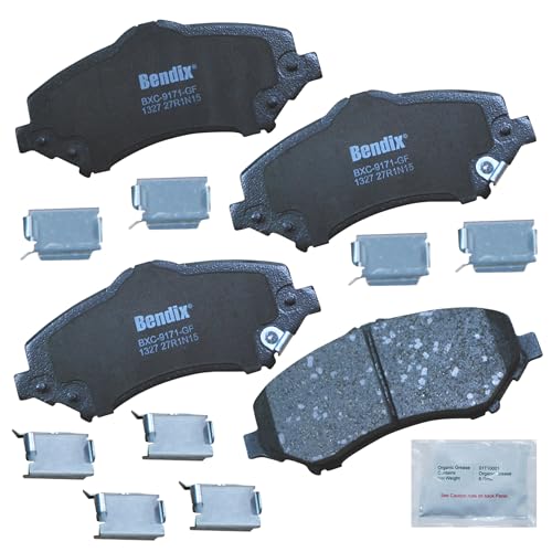 Bendix Priority1 CFC1327 Ceramic Front Brake Pads for Chrysler Town & Country, Dodge Grand Caravan, Journey, Nitro, Jeep Liberty, Wrangler, JK, Ram C/V, Volkswagen Routan (models with 302mm rotors)