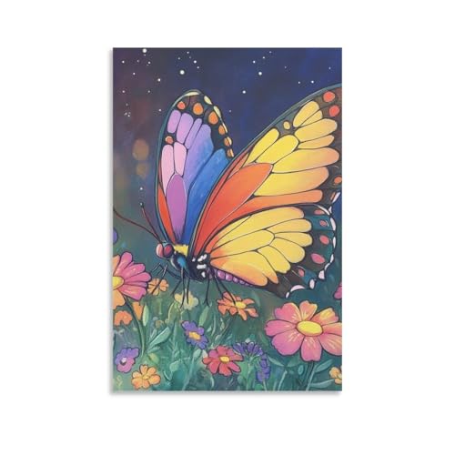 Tableau papillon 50x75cm pour habiller un mur blanc sans âme