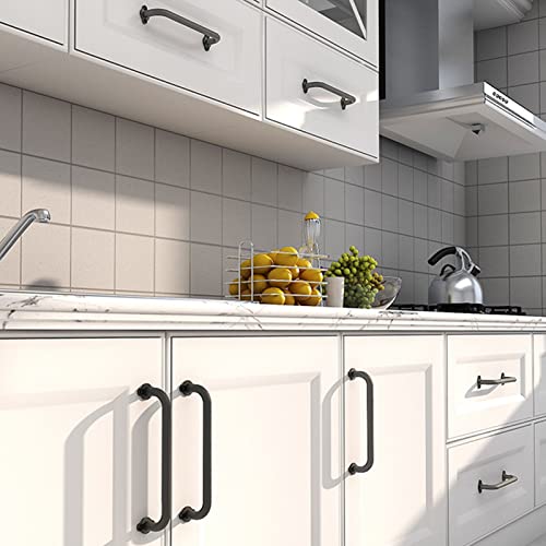 Marhynchus Wooden Door Handle, Practical Carbon Steel Black Barn Door Handle for Wooden Gate for Garage Door for Cabinet Door