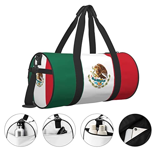 Round Duffle Bag Flag Of Mexico Unisex Travel Bag Duffle Bag4