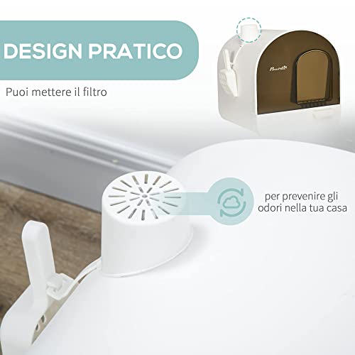 PawHut Lettiera per Gatti Chiusa con Filtri