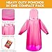 Bruvoalon 6 & 20 & 50 Pack Disposable Rain Ponchos for Adults/Youth, Waterproof PE Raincoats with Drawstring, Camping/Emergency, Pink
