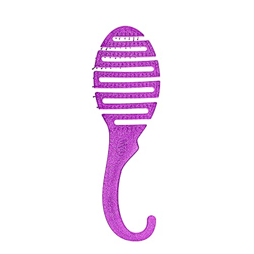 Wet Brush Escova desembaraçadora, escova desembaraçadora de chuveiro (glitter roxo) – Escova de cabe