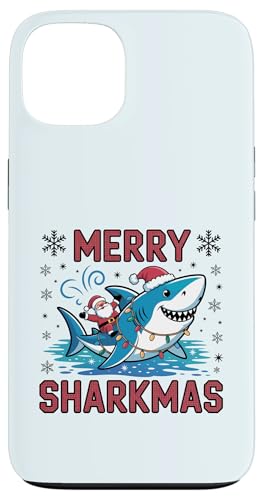 Merry Sharkmas AO[Z[^[ T^ CfBO V[N Cgt X}zP[X iPhone 13 p