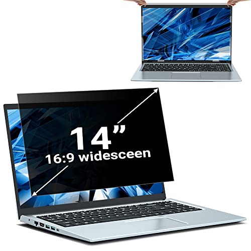Filmext 14 Inch Laptop Privacy Screen Filter Anti Glare Anti-Blue Light Screen Protector, Removable 16:9 Aspect Ratio Screen Filter For Lenovo, Hp, Dell, Acer, Asus, Samsung And Other Laptop Brands #TOP19
