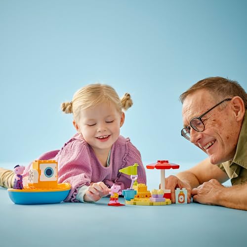 DUPLO Viaggio in Barca di Peppa Pig, Giochi Educativi per Bambine e Bambini da 2 Anni, Giocattolo per l'Apprendimento Prescolare da Costruire con 2 Personaggi, Idea Regalo di Compleanno 10432 - Lego - Immagine 5