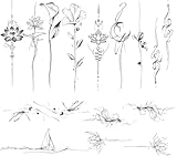 Tatouages temporaires pour femmes, autocollants de tatouage personnalisés semi-permanents noirs pour la taille, le bras et le pied