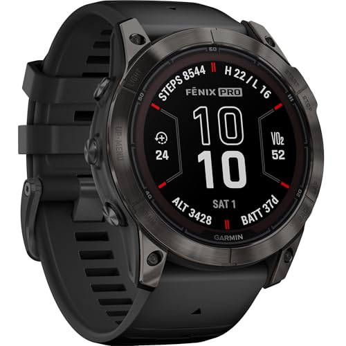 Image of Garmin Fenix 7X Pro Sapphire Edition Smartwatch with Band, 51 mm Case, Carbon Gray /Black