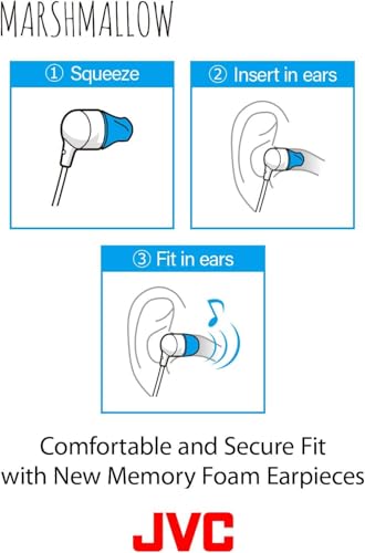 Image of JVC Memory Foam Earbud Marshmallow Memory Foam Earbud with Mic Blue (HAFX38MA)