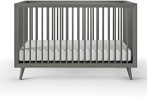 Child Craft Cranbrook 4-in-1 Convertible Crib, Baby Crib Converts to Day Bed, Toddler Bed and Full Size Bed, 3 Adjustable Mattress Positions, Non-Toxic, Baby Safe Finish (Lunar Gray)