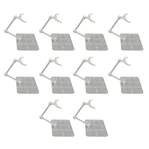 Pack of 10 Figure Stands Transparent Acrylic Action Figures Display Action Figure Holder with Screwdriver