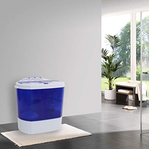 ROVSUN 11LBS Portable Washing Machine, Washer(7LBS) and Spinner(4LBS), Mini Compact Twin Tub Washer with Spin Dryer, Great for Home Dorms Apartments RV Camping