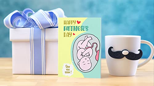 Flyab First Fathers Day Card For New Dad From Baby Funny Fathers Day Greeting Card For First Time Dad Father To Be New Dad Daddy Happy 1St Fathers Day Card With Envelope For Husbands From Wife #TOP5