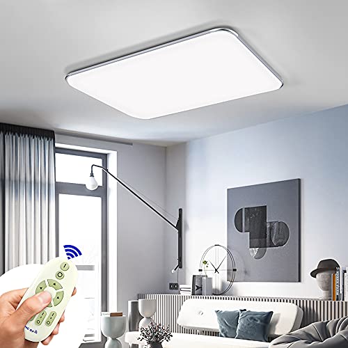 Deckenlampe LED Deckenleuchte Dimmbar 72W mit Fernbedienung Wohnzimmer Lampe Modern Deckenleuchten Kueche Badezimmer Flur Schlafzimmer