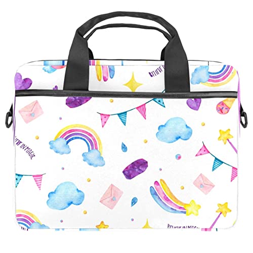 Funda portátil 14.5 pulgadas acolchada contra arañazos con diseño unicornio multicolor
