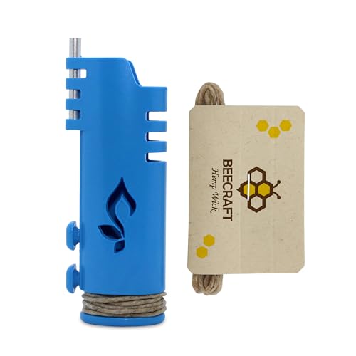 Hemp Wick Lighter Wrapper (Blue) + 5 FT Hemp Wick