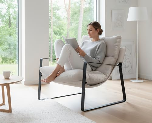 chairus Loungesessel Polsterstuhl Sessel für Wohnzimmer aus Chenille Modern Ohrensessel Schlafzimmer Relaxsessel mit Armlehnen (Beige)