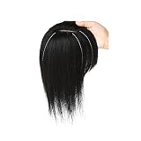 viviaBella Clip in Human Hair Toppers Seamless Hairpiece Toupee for Women Thick Silk Base Topper for