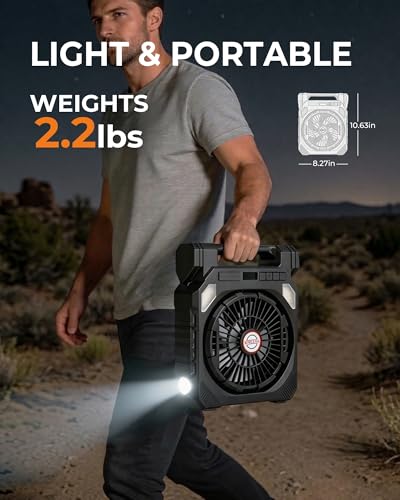 Ventilador solar para camping DUKUSEEK con panel doble para refrescar tus noches al aire libre 7