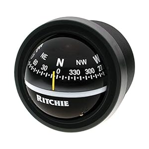 Ritchie Navigation V-57.2 Explorer Compass – Dash Mount, Black with Black Dial, one Size