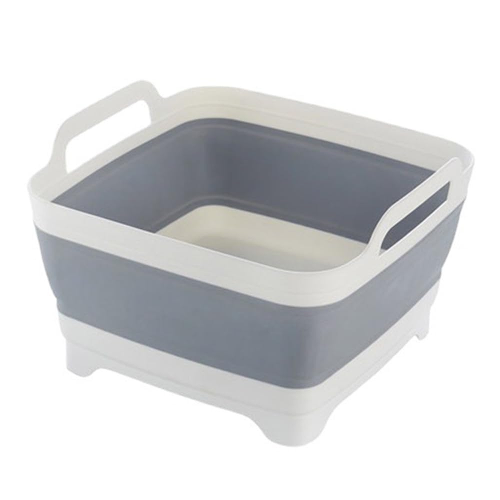 Bassine à vaisselle pliable avec poignées et bouchon de vidange, lavabo portable pour évier de cuisine, camping-car, camping