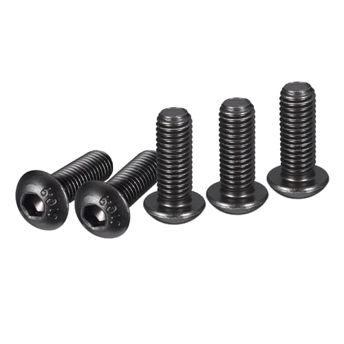 DTGN Tornillos de Cabeza Avellanada con Hexágono Interior M10-1.5x25mm 10Pcs para Máquinas Acero al Carbono con Recubrimiento de Óxido Negro Tornillos de Rosca Completa