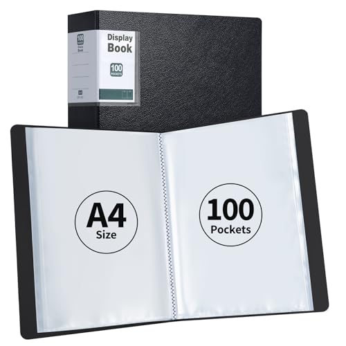 Porte Vue A4 DONGLI Lot de 2 avec 100 Pochettes pour Ranger Vos Documents
