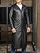 Jild Vintage Classic Leather Trench Coat Men - Full Length Duster Overcoat Lambskin Leather Long Coats for Men (LCM-Blk-L)