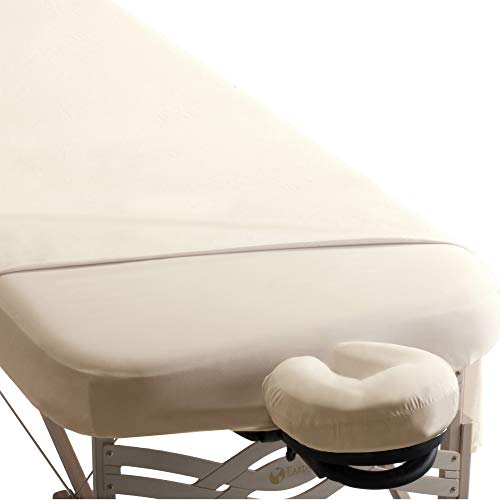 EarthLite Premium Microfiber Massage Sheet Set - Silky, Wrinkle Resistant, Quick Drying, 3piece Set (Fitted, Top, Face Pillow Cover), Cream, Full, 31862 by EarthLite - Used condition - US$23.47