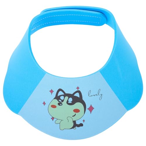 JECOMPRIS Gorro de Baño para Ñiño Visera Ajustable de Eva, Gran Ala Que Mantiene la Cara Seca, Adecuado para Bañarse, Color Azul