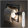 UltraPro Motion-Sensing Toilet Spindle, Battery Operated, Toilet Paper Holder, Night Light, Toilet Night Light, Battery Night Light, Bathroom Night Light, Toilet Light Motion Sensor, White, 65466