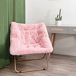 Tiita Comfy Saucer Chair, Soft Faux Fur Oversized Folding Accent Chair, Lounge Lazy Metal Frame Moon Soft for Kids Teens Adults, Bedroom, Living Room, Dorm Rooms – Bild 2
