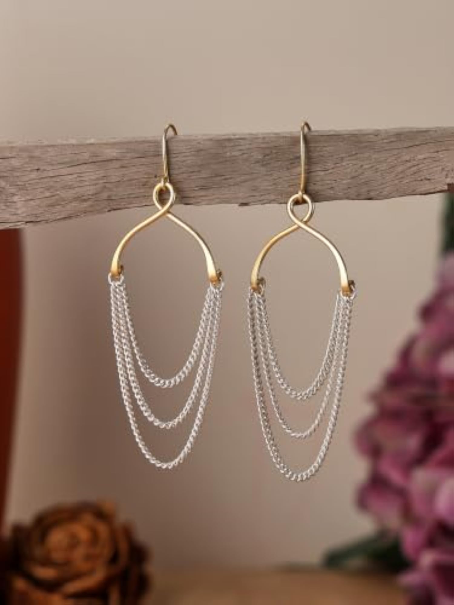 Women's Gold Plated Earrings, Elegant Designer Drop Earrings