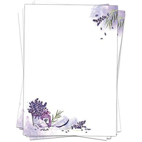 50 Blatt Briefpapier | Lavendel Provence Cover