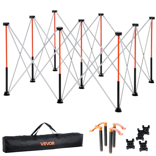 Image of VEVOR Portable Folding Workstand, 4.15 x 4.15 ft Collapsible Workbench, 3500 lbs Weight Capacity, No Assembly Foldable Work Stand with Storage Bag, Table Top NOT Included, for Garage Workshop Outdoor