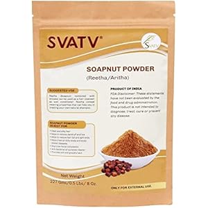 SVATV Soapnut Powder | Reetha | Aritha Powder For Natural Hair Care | Sapindus Mukorossi | Natural Shampoo Ayurvedic Hair Cleansing Conditioner Powder For Men & Women 227g | Half Pound | 8oz