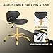 LUXMARS Adjustable Nail Tech Chair Rolling Stool with Backrest, Salon, Lash, Nail Tech and Hair Stylist, Massage Tattoo Facial Stool with Wheels - Black