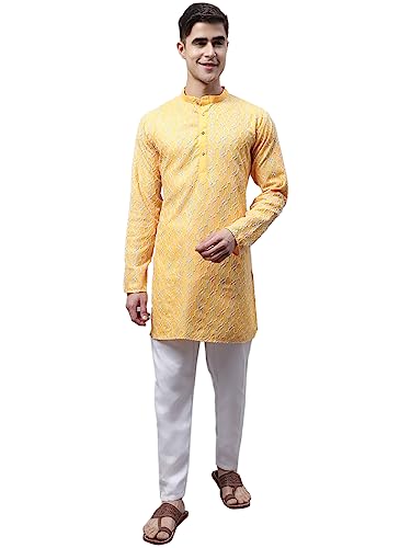 Image of Jompers Men's Cotton Embroidered Straight Kurta Pyjama Set