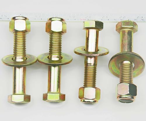 Image of 3 /4 inch x 4 inch Hex Head Bolt by Color Galvanization with Nylon Lock nut and Large Size Washer Assortment Kit,Alloy Steel,Grade 8.(4pcs Pack). by Metalsuberg