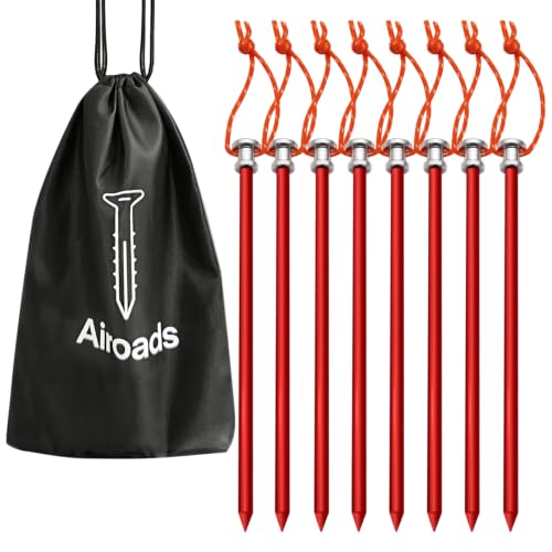Tent Stakes Pegs 9 inch, Lightweight Aluminum Alloy Tent...