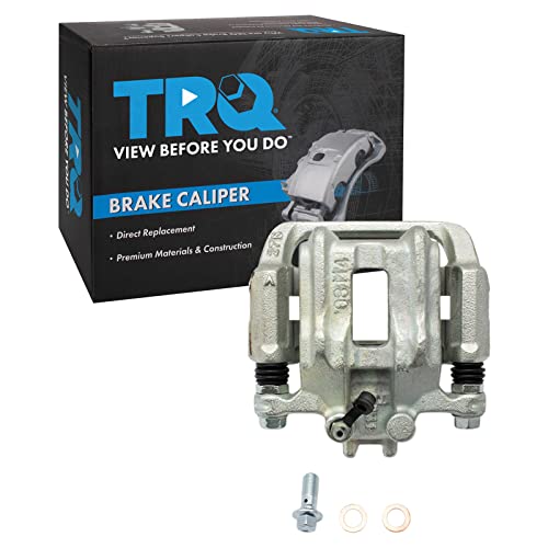 Image of TRQ Rear Left Brake Caliper w /Bracket Drivers Side | For 1991-1995 Acura Legend 1996-1998 RL 1995-1998 Honda Odyssey 1996-1999 Isuzu Oasis