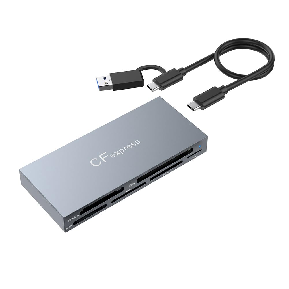 Nowy czytnik kart 6 w 1 CFexpress A USB3.2 Multi-Card jednoczesny odczyt 10 GBps SD/TF//XD/MS/CFe-A czytnik kart
