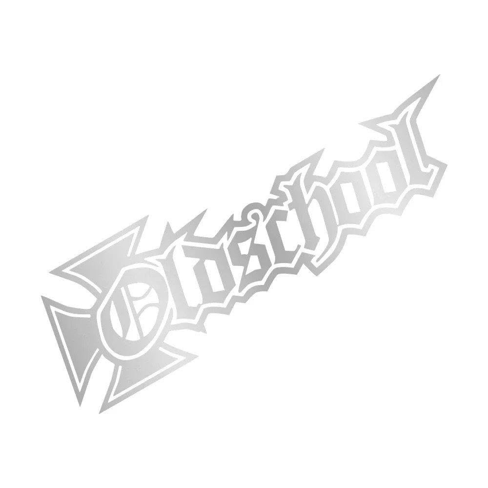 Dabhuoc Matt Silver Car Body Window Sticker Creative Old School Alphabet Pattern Racing Sticker Vinyl Decals(,35Cmx10.8cm)