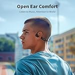 PSIER Bone Conduction Headphones, Open Ear Bluetooth 5.3 Wireless Headphone, Bone Conduction Earbuds 8H Playtimes Sports Earphones with Mic, IPX6 Waterproof Earbuds for Hiking, Cycling, Gym, Black - Image 4