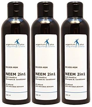 argentum plus - Silver-MSM Neem 2in1 Anti-Headlice Shampoo 3 x 200 ml